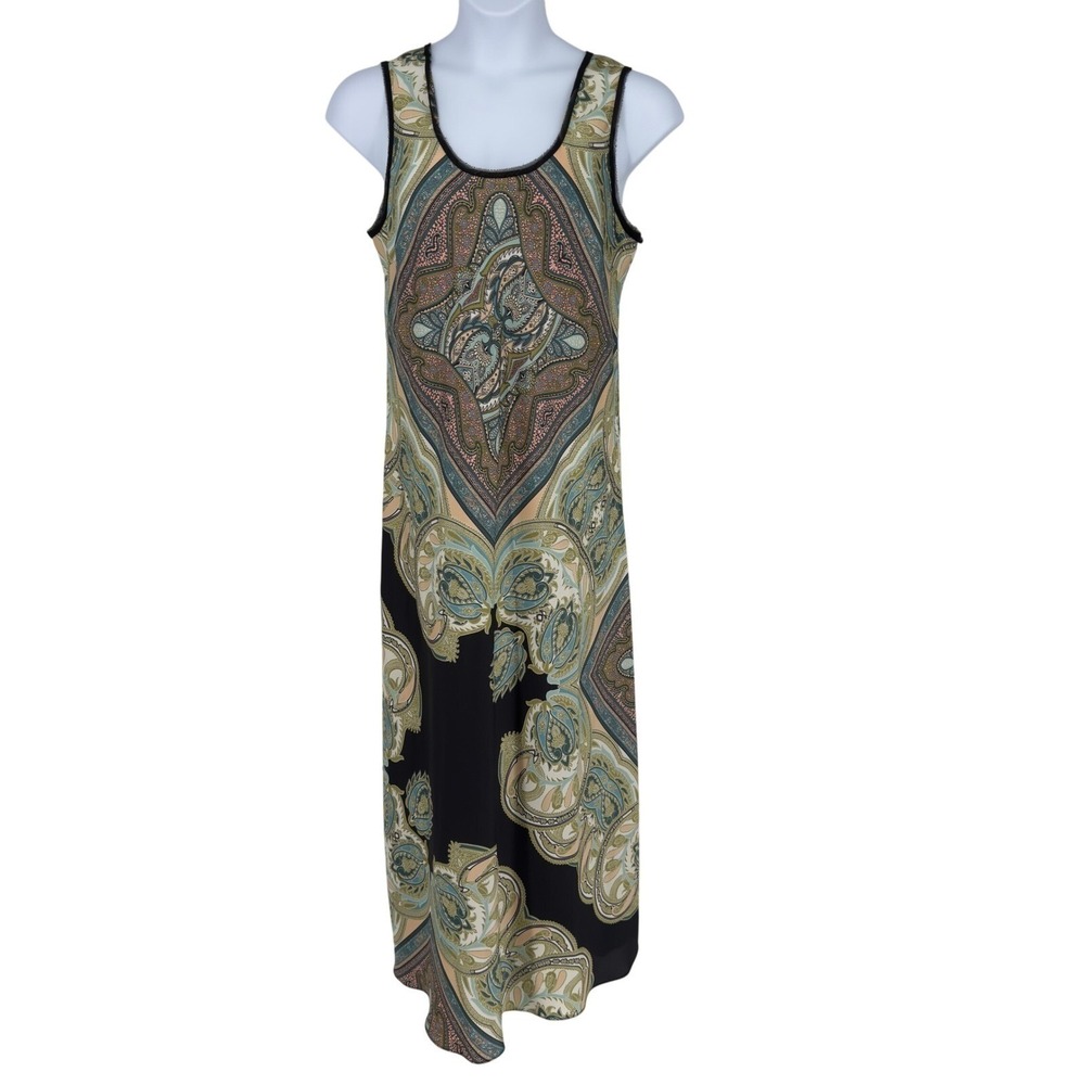 Boston Proper Paisley Baroque Maxi Dress 16 - Picture 2 of 9